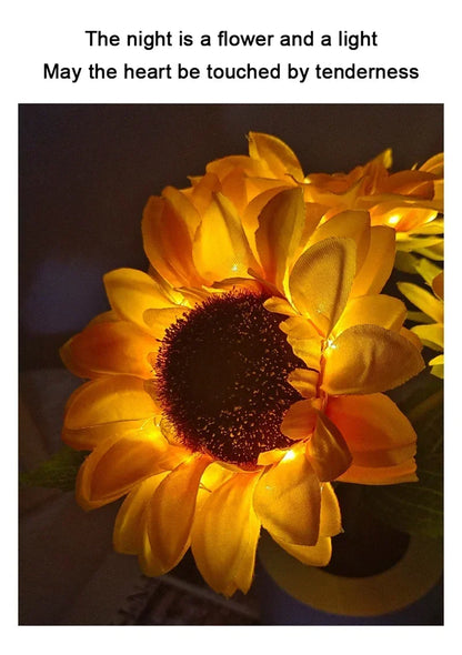 Sunflower Rechargeable Night Light for Effortless Serenity
