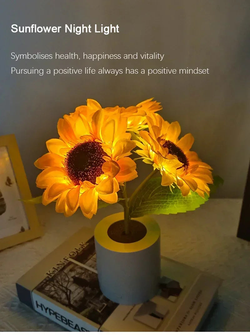 Sunflower Rechargeable Night Light for Effortless Serenity