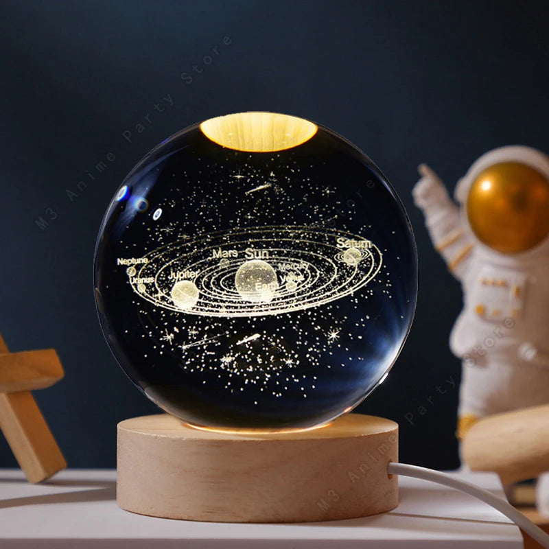 3D Crystal Ball Lamp – Transform Nights into Cosmic Wonder