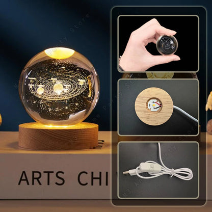 3D Crystal Ball Lamp – Transform Nights into Cosmic Wonder