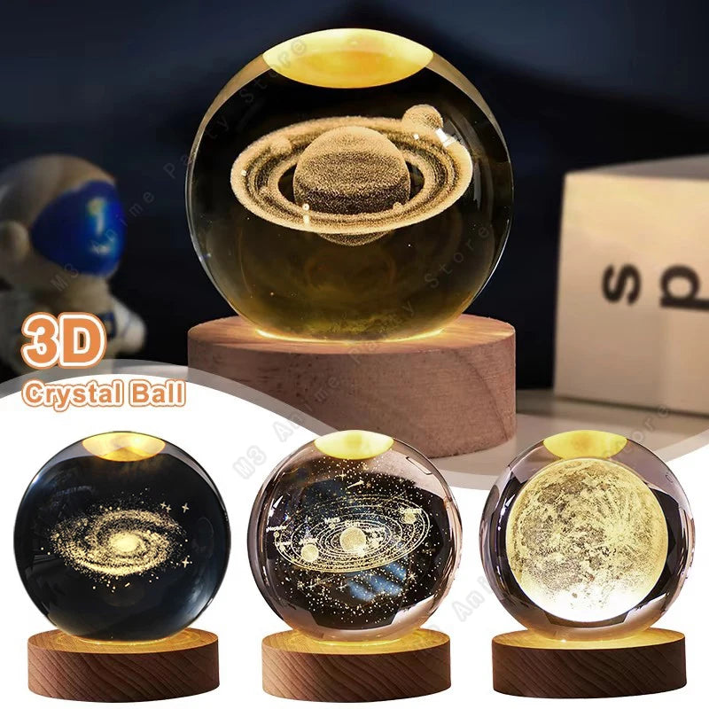 3D Crystal Ball Lamp – Transform Nights into Cosmic Wonder